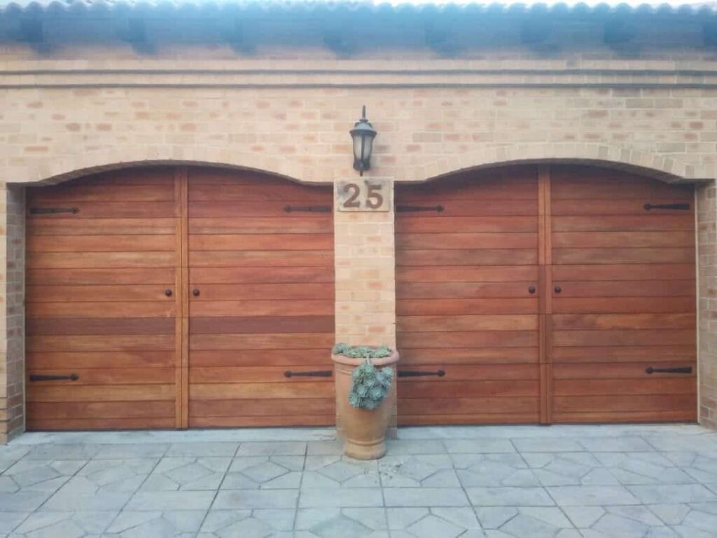 Custom meranti garage door