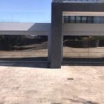 Double frameless glass aluminium garage doors modern property