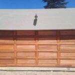 Double 20 panel meranti garage doors exterior installation