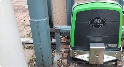 Centurion D5 Smart sliding gate motor installed on residential gate system