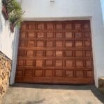 Custom 48 panel meranti caravan garage door exterior view
